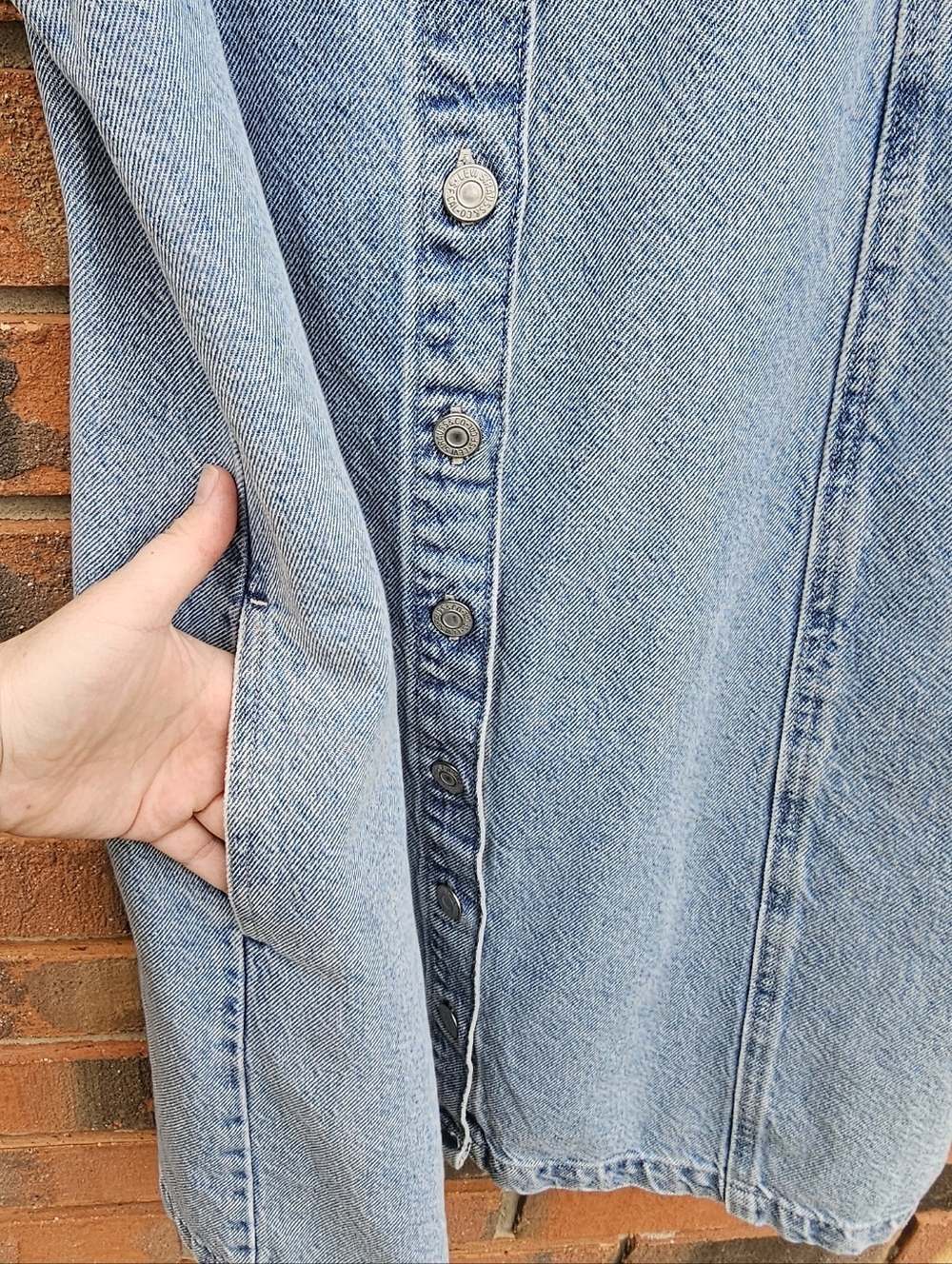 Levi's Light Blue Denim Button-Front Mini Dress - Picture 4 of 5